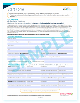 Sample Alnylam Assist® Start Form for OXLUMO™ (lumasiran)